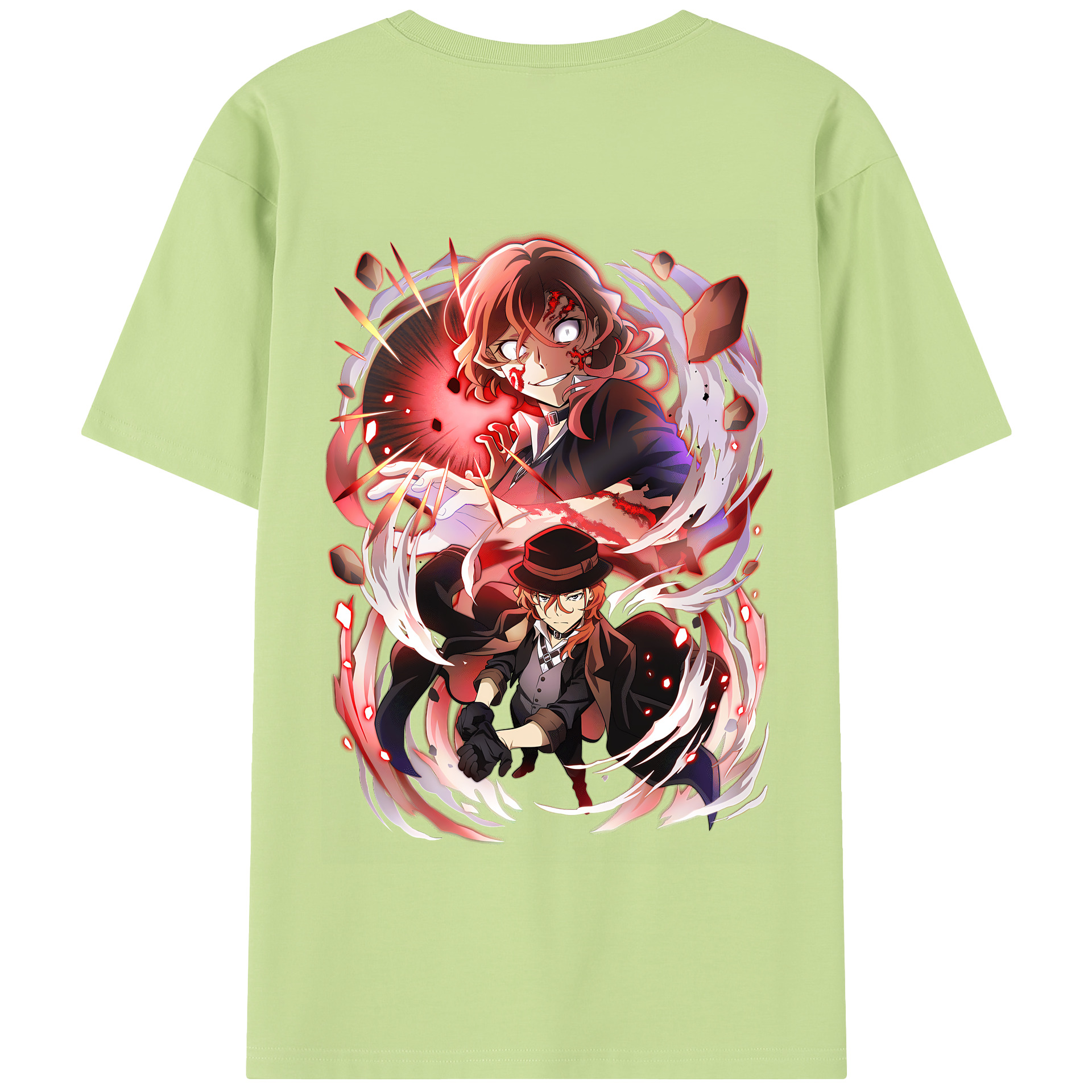 （画像用） 文豪ストレイドッグス Bungo Stray Dogs 綿100％半袖Tシャツ（背面プリント）
